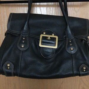 Used black leather Maxx New York bag